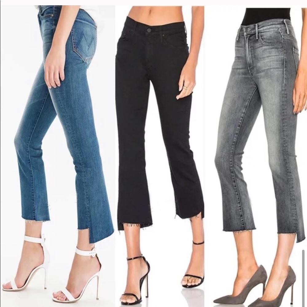 MOTHER INSIDER STEP FRAY BLACK JEAN
